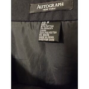 Autograph New York Black Embroidered Cotton Blend A-Line Skirt‎ Size 8